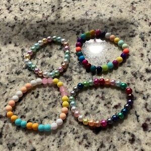 Colorful Beaded Kids Bracelets Set